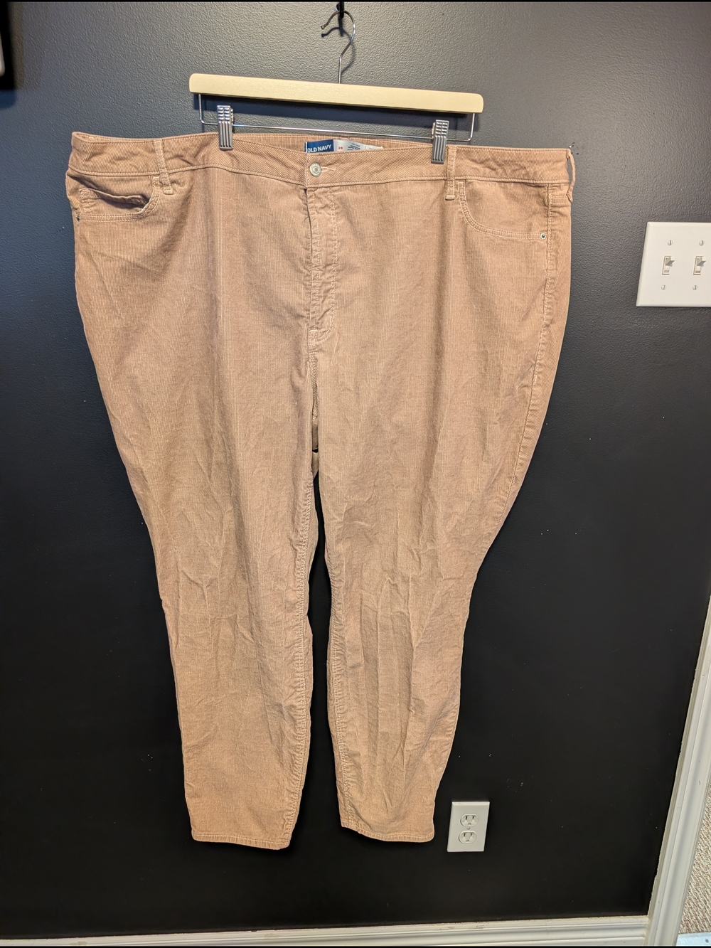 Old Navy High-rise Rockstar Super Skinntly Tan Corduroy Pants